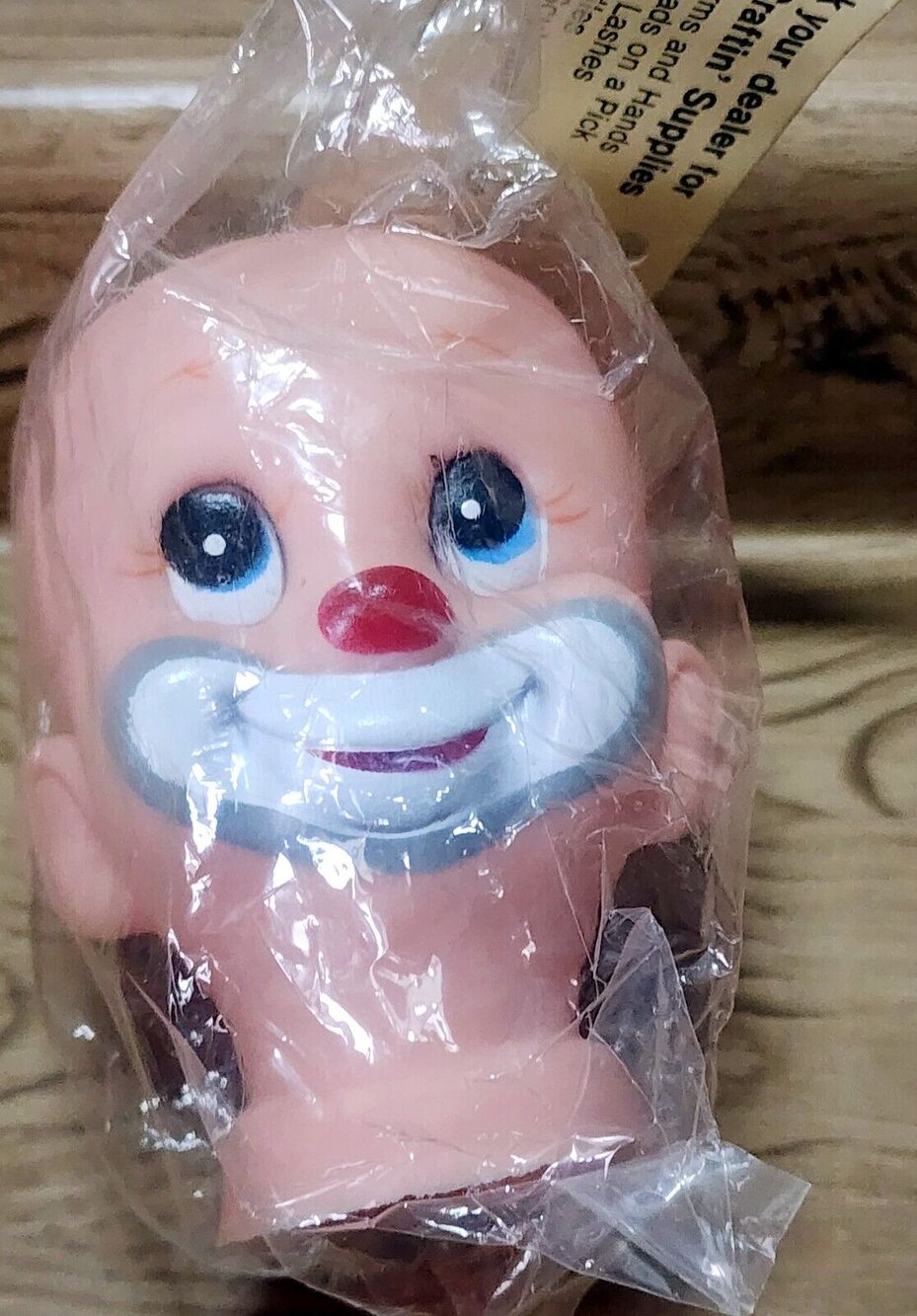 Hobo Head Smiling Clown Doll 4 3/4" Vintage Craftin' NOS Mangelsen's